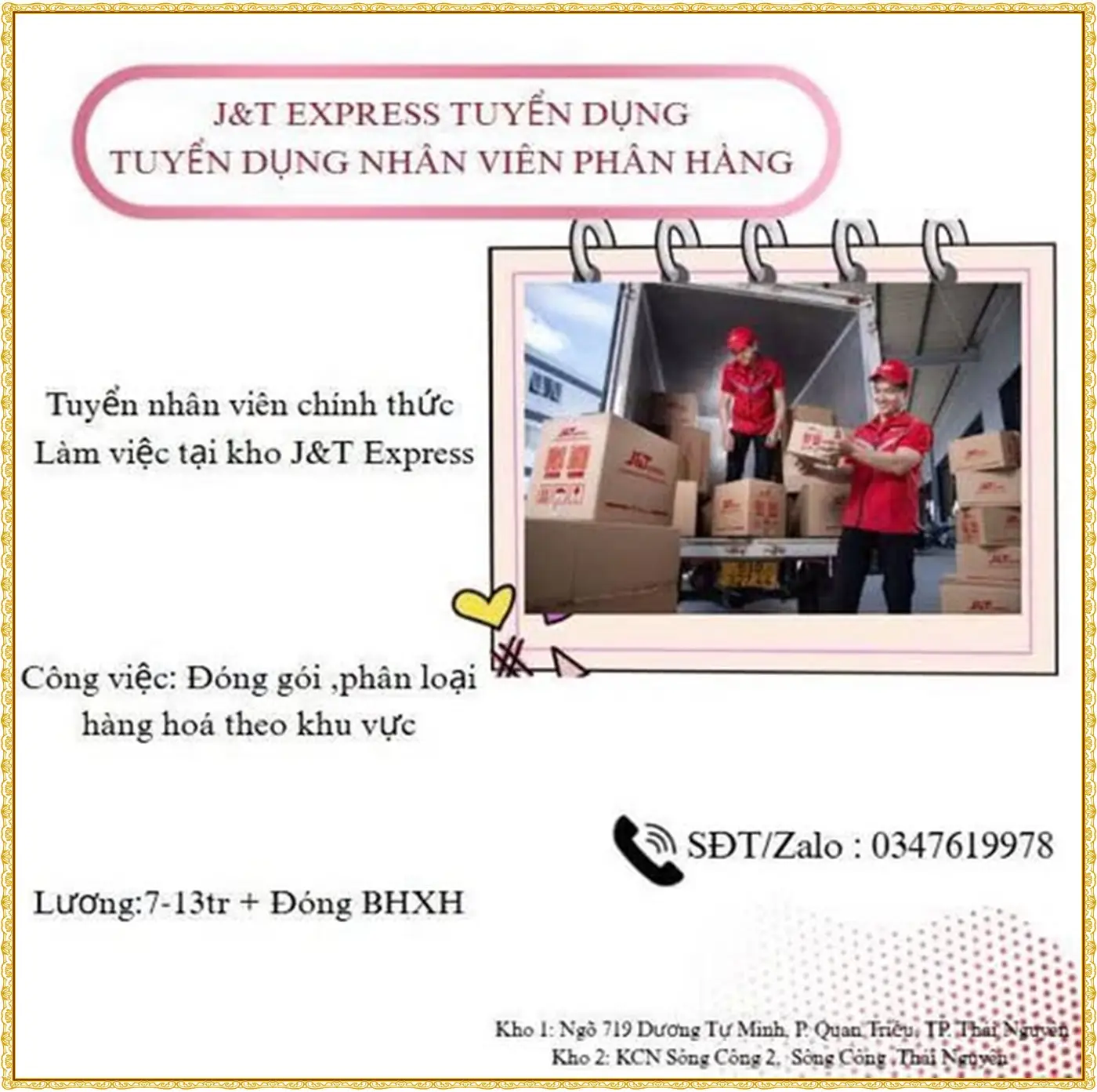 THái Nguyển nhân viên phân hàng