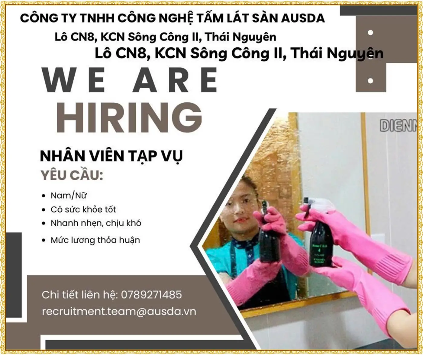 Thái nguyên tuyển tạp vụ